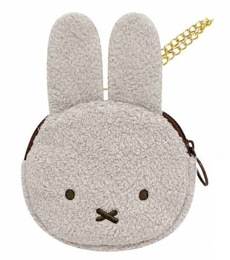 TCP Miffy MofuMofu Tin Badge Holder Light Gray image 1