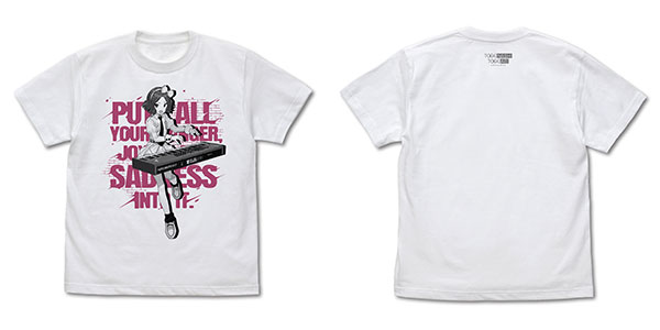 COSPA Girls Band Cry Tomo Ebizuka "Zenbu Buchikome." T-shirt /WHITE-M