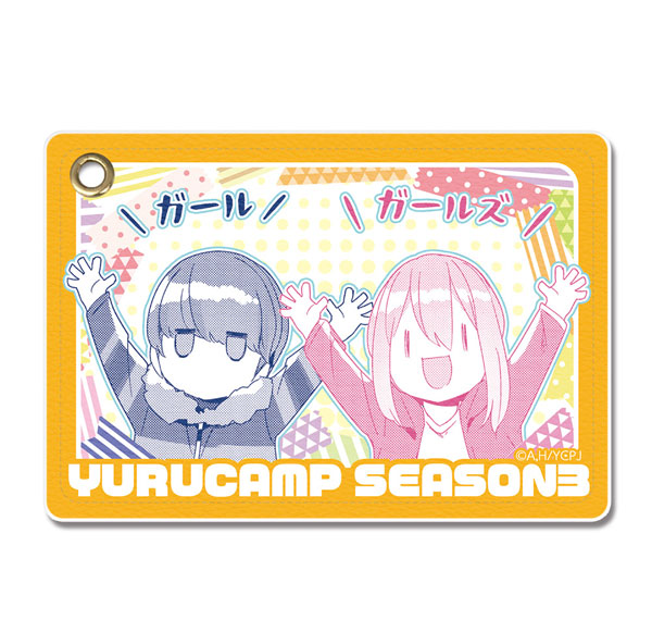 License Agent Yuru Camp SEASON3 Leather Pass Case Ver.3 Design 02 (Nadeshiko Kagamihara & Rin Shima) Bild 1