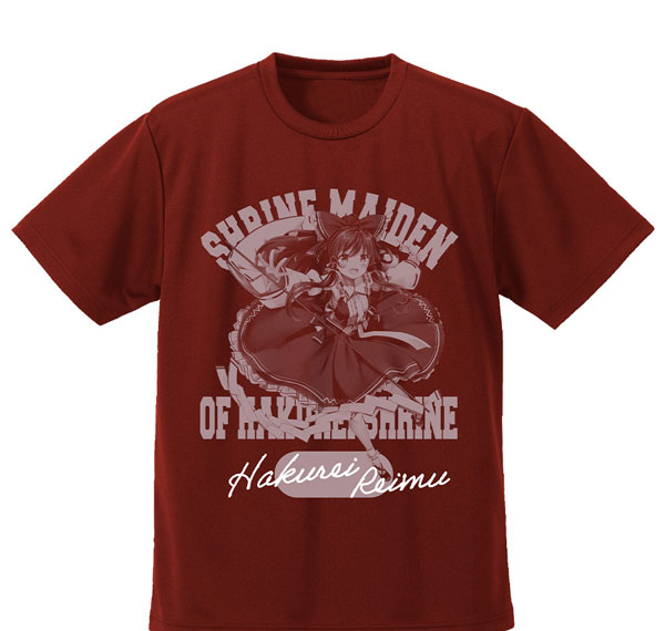 COSPA Touhou Project Reimu Hakurei Dry T-shirt illust: Eri Natsume /BURGUNDY-S รูปภาพ 1