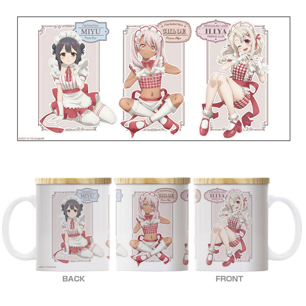 COSPA Fate/Kaleid Liner Prisma Illya: Licht - The Nameless Girl Waitress Uniform Illya & Miyu & Chloe Full Color Mug w/Lid