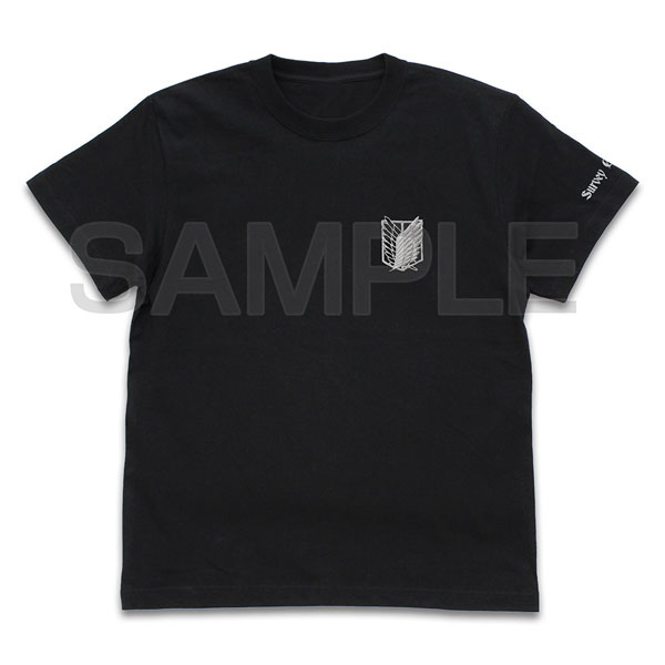 COSPA Attack on Titan Survey Corps One Point Embroidery T-shirt /BLACK-XL
