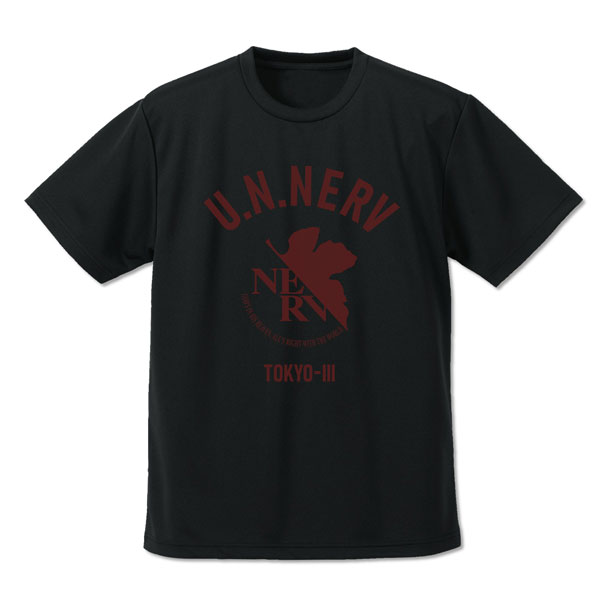 COSPA EVANGELION NERV Dry T-shirt /BLACK-XL