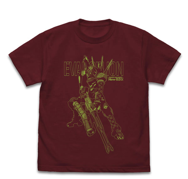 COSPA EVANGELION EVA-02 Alpha T-shirt /BURGUNDY-M รูปภาพ 1