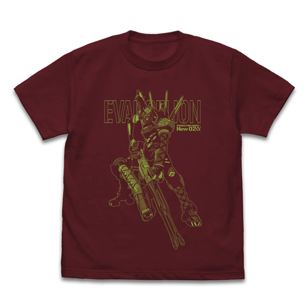 COSPA EVANGELION EVA-02 Alpha T-shirt /BURGUNDY-XL รูปภาพ 1