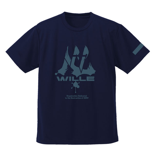 COSPA EVANGELION WILLE Dry T-shirt /NAVY-XL