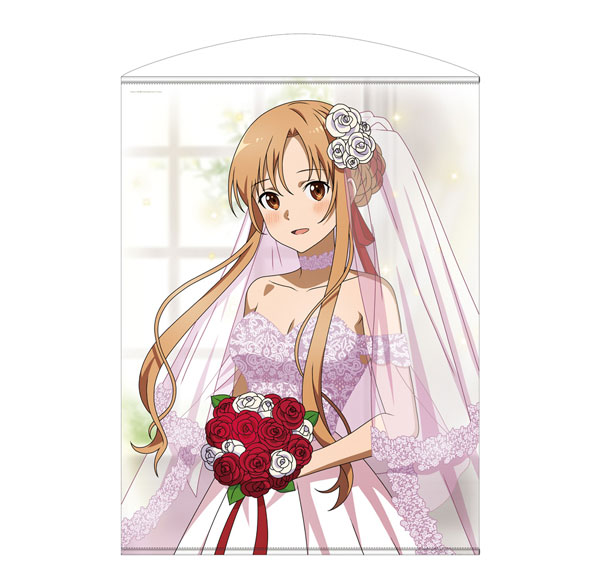 COSPA Sword Art Online New Illustration Asuna 100cm Wall Scroll Wedding Dress Ver. รูปภาพ 1