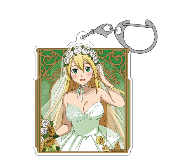 COSPA Sword Art Online New Illustration Leafa Acrylic Multi Keychain Wedding Dress Ver. รูปภาพ 1