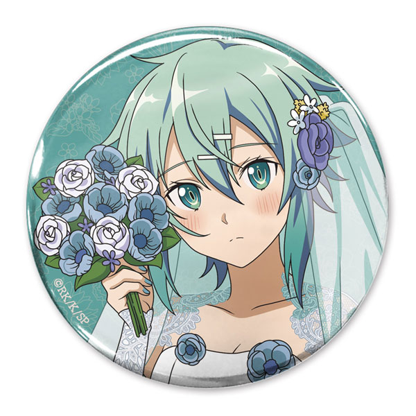 COSPA Sword Art Online New Illustration Sinon 65mm Tin Badge Wedding Dress Ver.