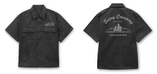 COSPA "Yuru Camp SEASON3" Silhouette Bike Rin Shima Work Shirt /GRAY-XL