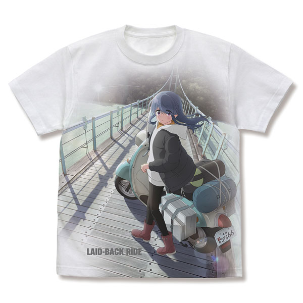 COSPA "Yuru Camp SEASON3" Bike Rin Shima Full Graphic T-shirt /WHITE-M รูปภาพ 1