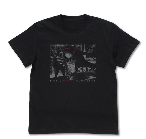 COSPA Movie Puella Magi Madoka Magica the Movie: Rebellion Homura Akemi Photo T-shirt /BLACK-XL