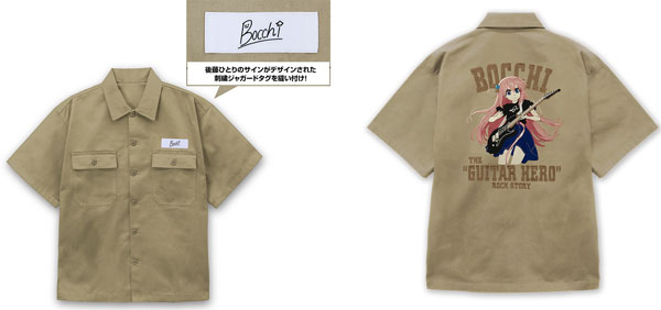 COSPA Anime "BOCCHI THE ROCK!" Hitori Gotoh Embroidery Work Shirt Playing the guitar Ver. 2025MODEL/SAND KHAKI-L