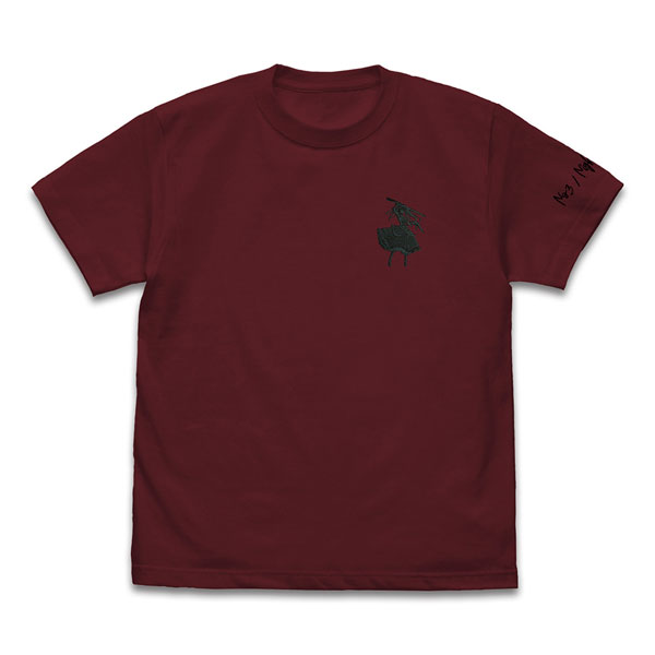 COSPA Date A Live V Kurumi Tokisaki One Point Embroidery T-shirt /BURGUNDY-L