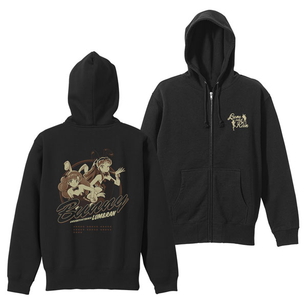 COSPA TV Anime "Urusei Yatsura" Bunny Girl Lum & Ran Zip Hoodie /BLACK-XL