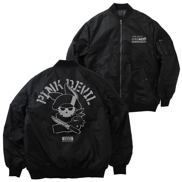 COSPA Sword Art Online Alternative Gun Gale Online II Pink Devil MA-1 Jacket /BLACK-XL