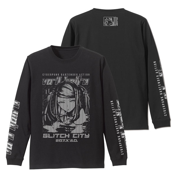 COSPA VA-11 HALL-A Jill Sleeve Rib Long Sleeve T-shirt /BLACK-XL