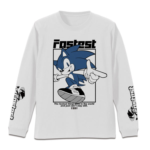 COSPA Sonic the Hedgehog Sleeve Rib Long Sleeve T-shirt /WHITE-M