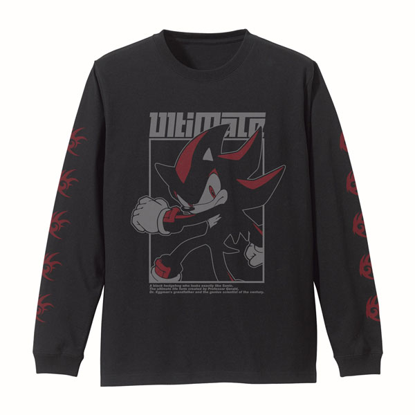 COSPA Sonic the Hedgehog Shadow the Hedgehog Sleeve Rib Long Sleeve T-shirt /BLACK-M