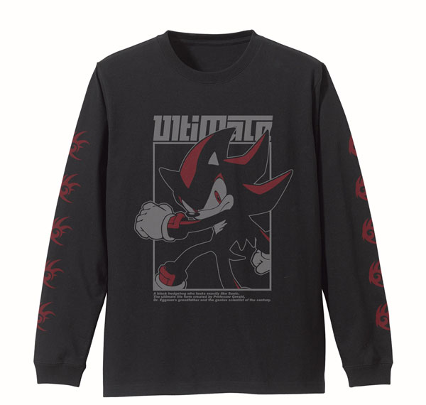 COSPA Sonic the Hedgehog Shadow the Hedgehog Sleeve Rib Long Sleeve T-shirt /BLACK-XL รูปภาพ 1