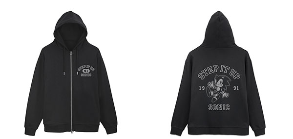 COSPA Sonic the Hedgehog Classic Sonic "STEP IT UP" Zip Hoodie /BLACK-M Bild 1