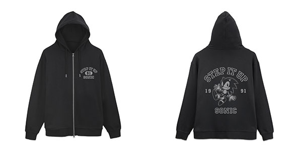 COSPA Sonic the Hedgehog Classic Sonic "STEP IT UP" Zip Hoodie /BLACK-XXL