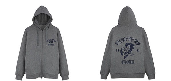 COSPA Sonic the Hedgehog Classic Sonic "STEP IT UP" Zip Hoodie /MIX GRAY-XXL Bild 1
