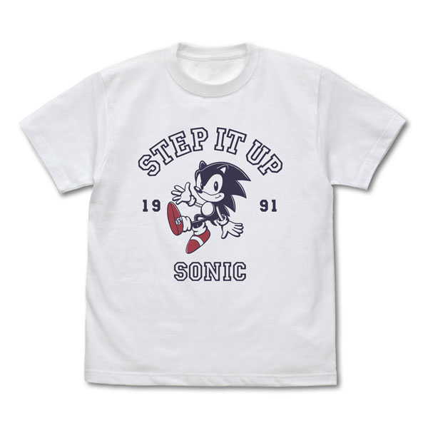COSPA Sonic the Hedgehog Classic Sonic "STEP IT UP" T-shirt /WHITE-XL