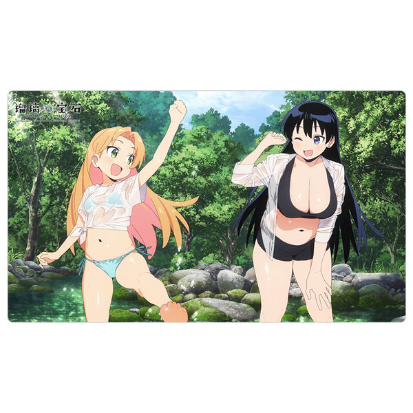 Curtain Damashii [Ruri no Houseki] New Illustration Rubber Mat (Water Fun)