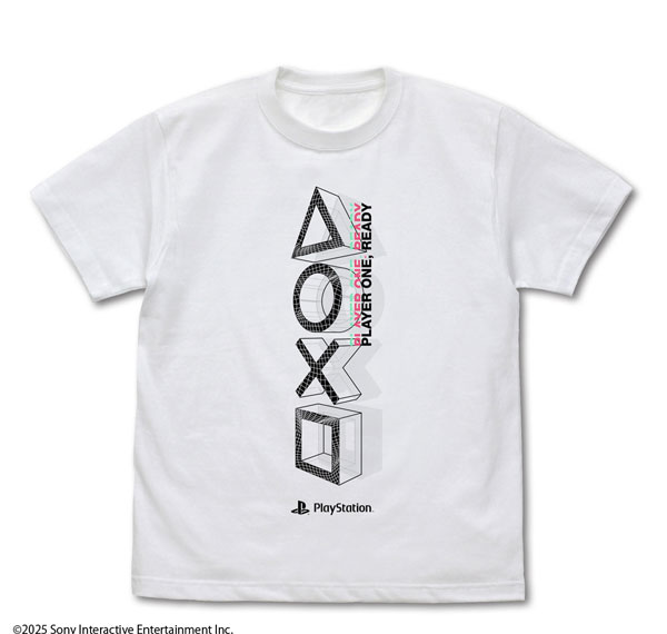 COSPA PlayStation T-shirt for PlayStation Shapes Logo Meta Mesh Ver. /WHITE-XL รูปภาพ 1