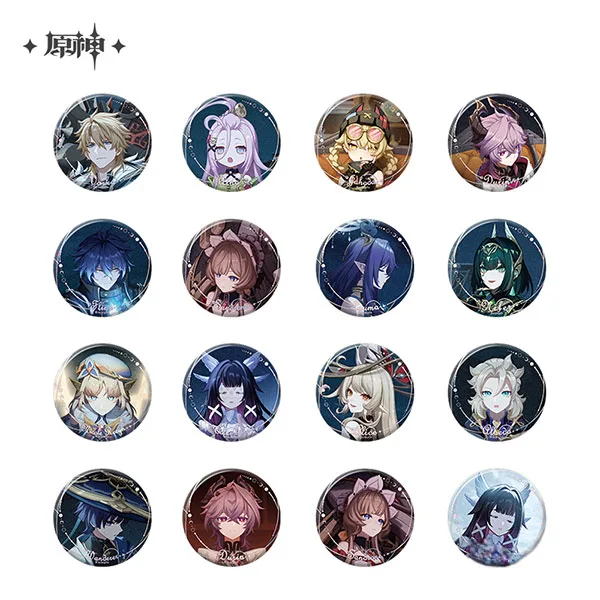 miHoYo Genshin Impact "Moonlit Ballad of the Night" Series Tin Badge 14Pack BOX image 1