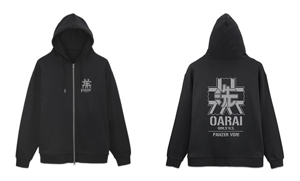 COSPA Girls und Panzer das Finale Oarai Girls High School Zip Hoodie Ver.3.0 /BLACK-XXL