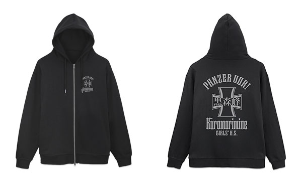 COSPA Girls und Panzer das Finale Kuromorimine Girls High School Zip Hoodie Ver.3.0 /BLACK-XL