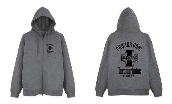 COSPA Girls und Panzer das Finale Kuromorimine Girls High School Zip Hoodie Ver.3.0 /MIX GRAY-XL