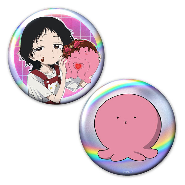Azu Maker Takopi's Original Sin Hologram Tin Badge 2pc. Set Shizuka & Takopi Bild 1