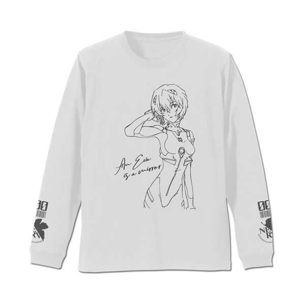COSPA EVANGELION Rei Ayanami Ribbed Long Sleeve T-shirt /WHITE-XL