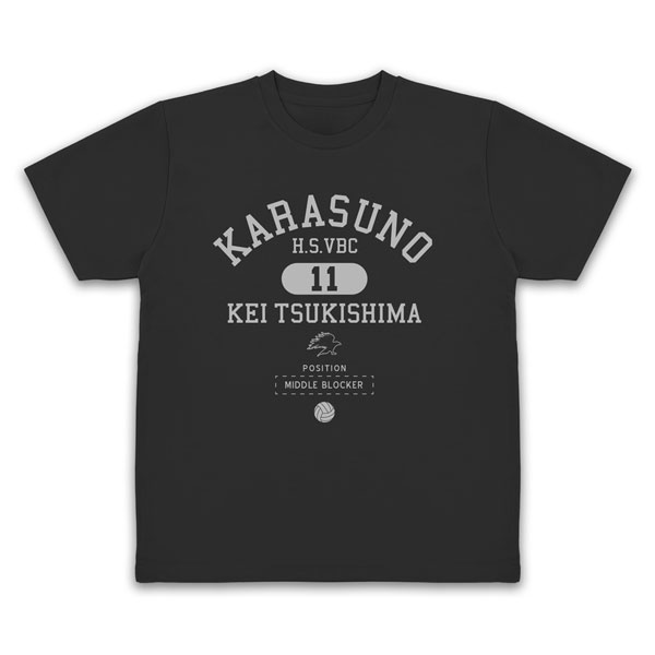 COSPA Haikyuu!! Kei Tsukishima College Dry T-shirt /BLACK-XL 图片 1