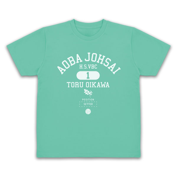COSPA Haikyuu!! Toru Oikawa College Dry T-shirt /MINT GREEN-M