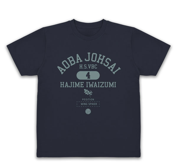 COSPA Haikyuu!! Hajime Iwaizumi College Dry T-shirt /NAVY-L รูปภาพ 1