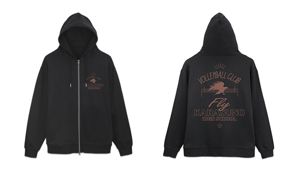 COSPA Haikyuu!! Karasuno High School Volleyball Club Zip Hoodie Ver.2.0/BLACK-XXL