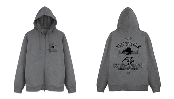 COSPA Haikyuu!! Karasuno High School Volleyball Club Zip Hoodie Ver.2.0/MIX GRAY-L