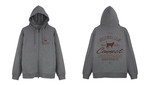 COSPA Haikyuu!! Nekoma High School Volleyball Club Zip Hoodie Ver.2.0/MIX GRAY-M