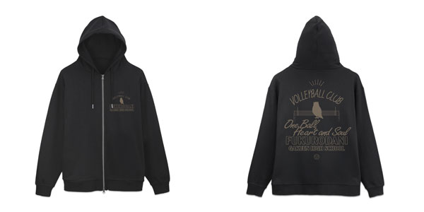 COSPA Haikyuu!! Fukurodani Academy High School Volleyball Club Zip Hoodie Ver.2.0/BLACK-L