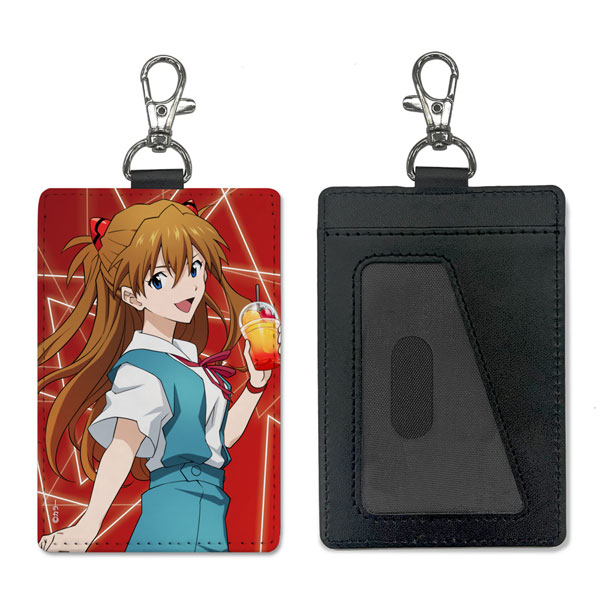 COSPA EVANGELION New Illustration Asuka Langley Shikinami Pass Case (w/Swivel Snap Hook) School Uniform Ver. imagen 1
