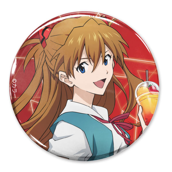 COSPA EVANGELION New Illustration Asuka Langley Shikinami 65mm Tin Badge School Uniform Ver.