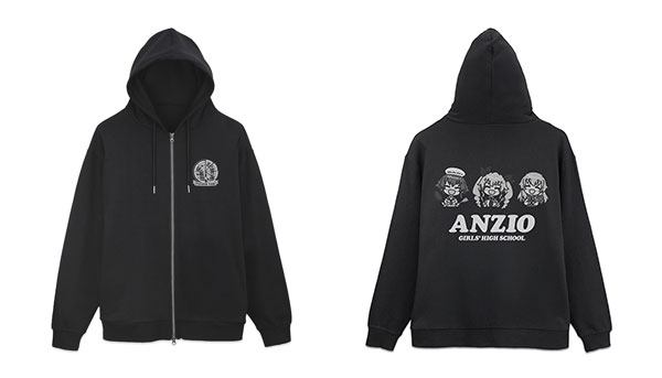 COSPA Girls und Panzer das Finale Anzio High School Zip Hoodie /BLACK-M