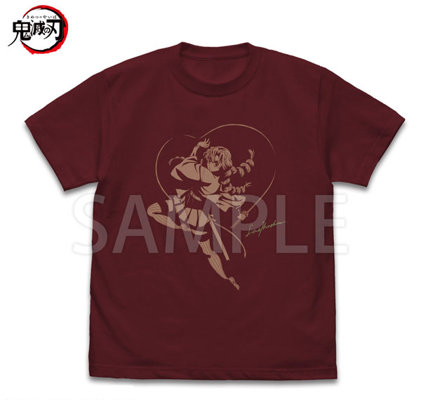 COSPA Anime "Demon Slayer: Kimetsu no Yaiba" Mitsuri Kanroji Love Breathing T-shirt /BURGUNDY-XL รูปภาพ 1