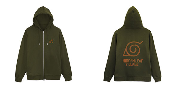 COSPA NARUTO Shippuden Hidden Leaf Village Vintage Logo Zip Hoodie /MOSS-M image 1
