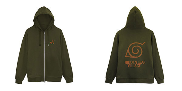 COSPA NARUTO Shippuden Hidden Leaf Village Vintage Logo Zip Hoodie /MOSS-XL