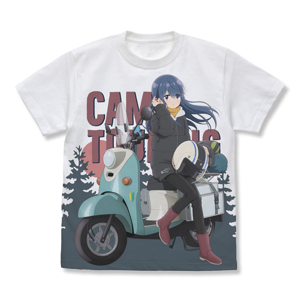 COSPA "Yuru Camp SEASON3" New Illustration Rin Shima Full Graphic T-shirt Taking a Break on the Bike Ver. /WHITE-XL รูปภาพ 1